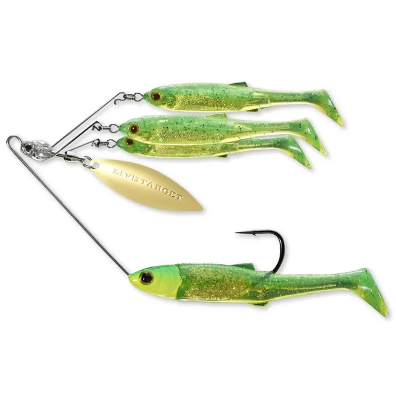 Live Target Baitball Spinner Rig - Spinnerbait Farbe: Lime Chartreuse/Gold | Größe: L - 14g