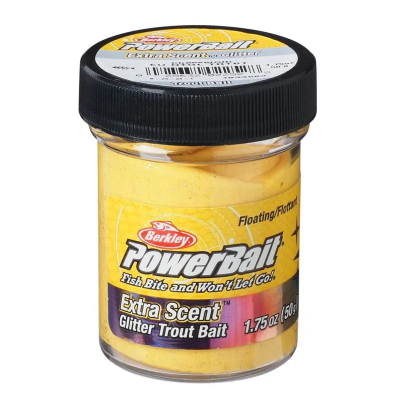 Berkley PowerBait® Natural Glitter Trout Dough - Forellenteig Farbe: Cheese Glitter | Aroma: Cheese/Käse