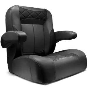 Waterside Reclining Dark Series Captains Deluxe Low mit klappbaren Armlehnen - Bootssitz