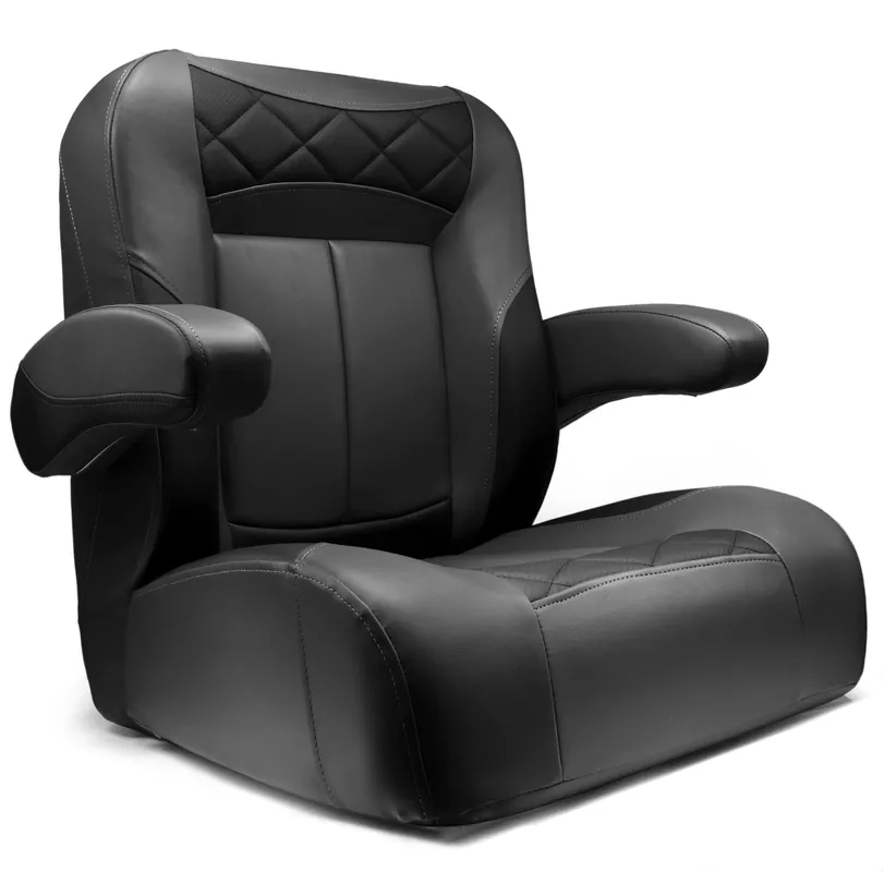 Waterside Reclining Dark Series Captains Deluxe Low mit klappbaren Armlehnen - Bootssitz