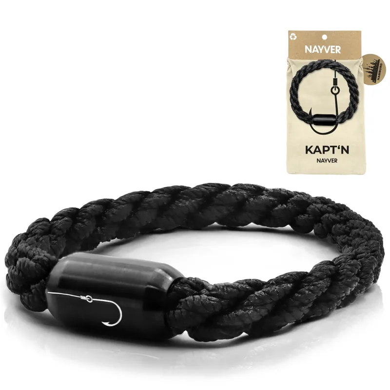 NAYVER KAPT´N Hook - Armband Modell: Hook | Farbe: Schwarz-Schwarz | Länge: 16cm