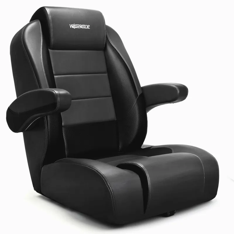 Waterside Reclining Captains Deluxe Bootssitz mit klappbaren Armlehnen - Bootsstuhl, Steuerstuhl