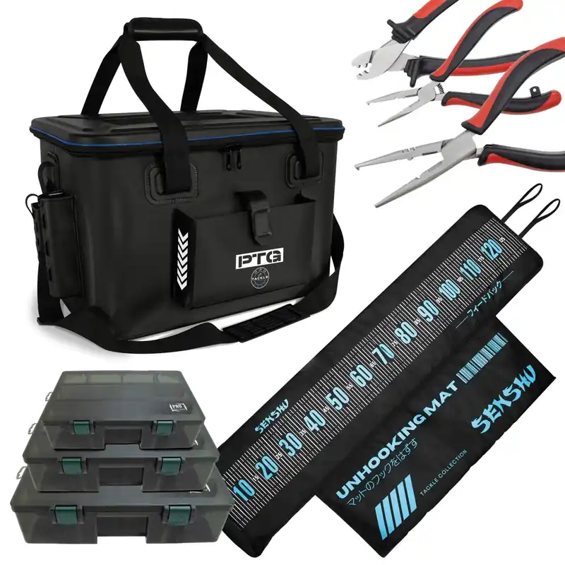 Pro Tackle EVA Bag I Tackle Bakkan + Senshu Abhakmatte + 3 Zangen + Boxen - Angeltasche