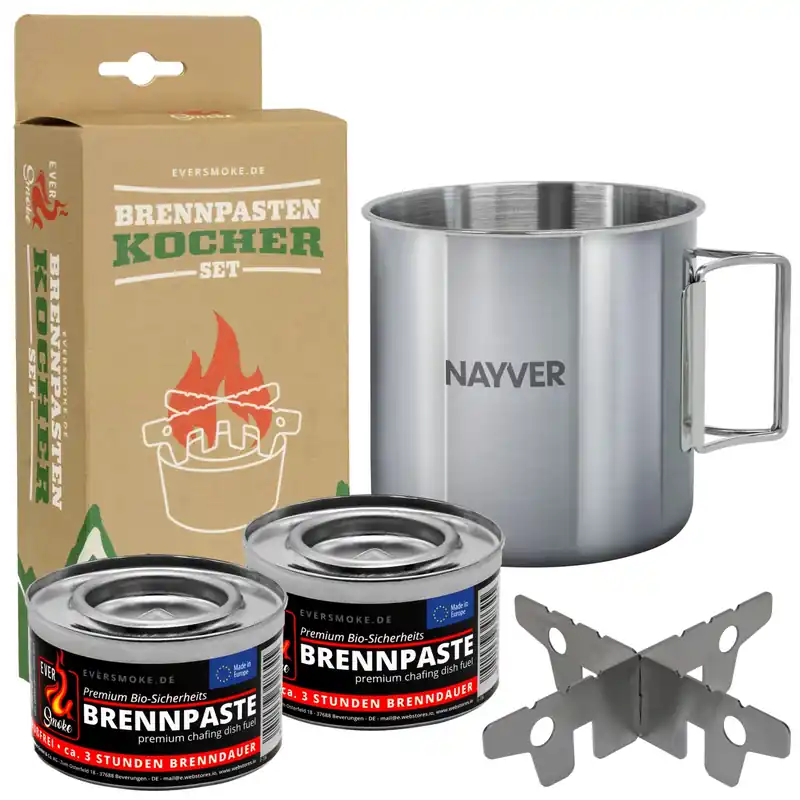 Eversmoke Notkocher für Brennpaste + Tasse - Spiritusbrenner/Kreuzständer