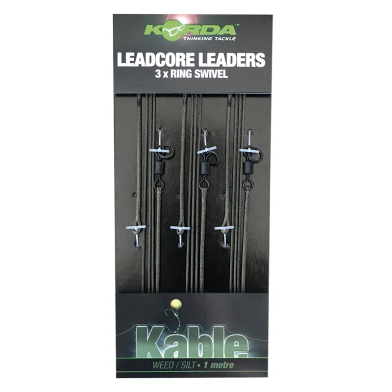 Korda Leadcore Leader - Karpfenrig Farbe: Weed | Modell: Ring Swivel