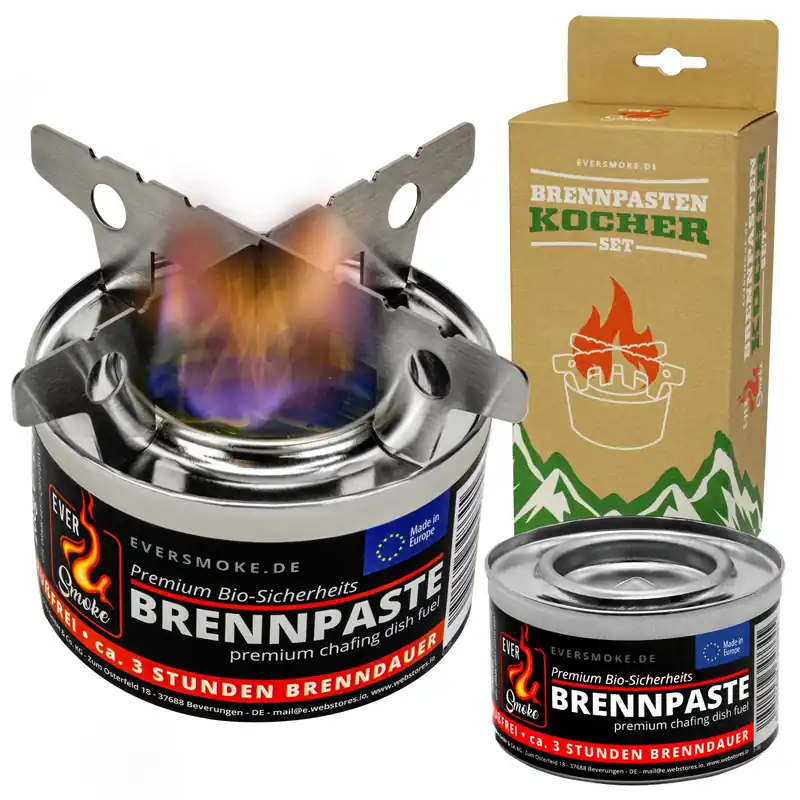 Eversmoke Notkocher für Brennpaste - Spiritusbrenner/Kreuzständer Ausführung: 1 Set