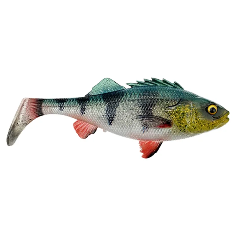 Savage Gear 4D Perch Shad - Gummifisch Farbe: Green Silver | Länge: 12,5cm