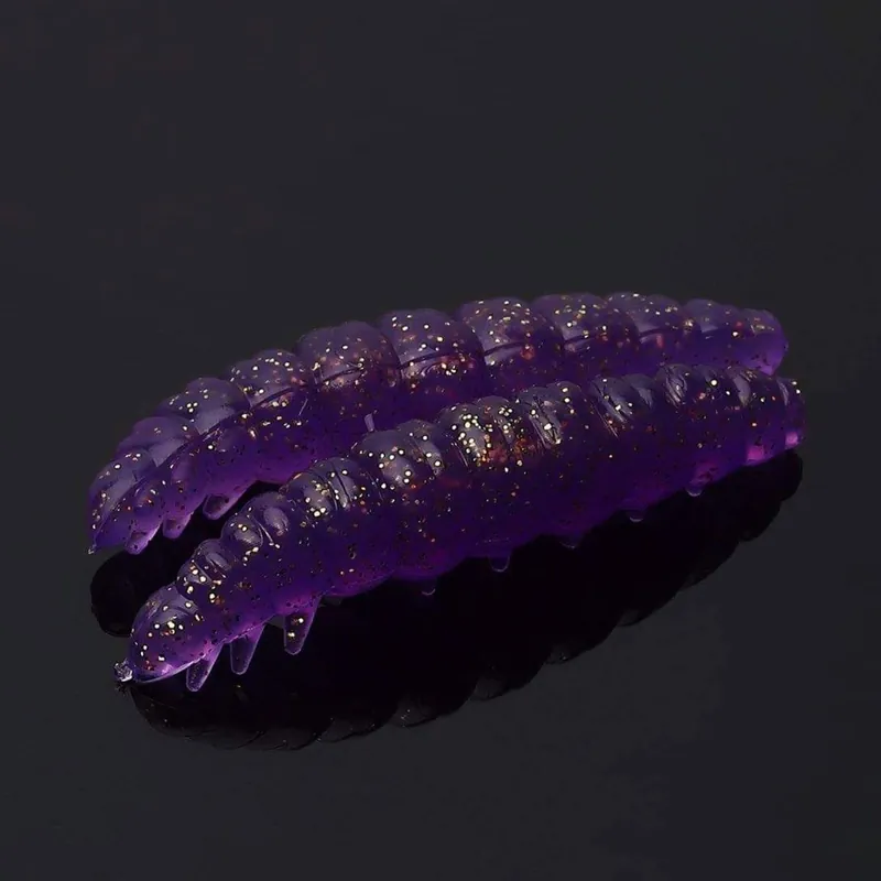 Libra Lures Larva - Creaturebait Farbe: purple glitter | Länge: 3cm | Aroma: Krill Flavour