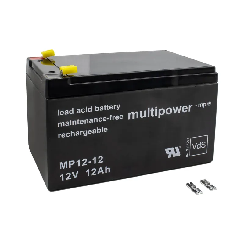 Bleiakku AGM MP12-12 12V 12Ah VDS Multipower mit 4,8mm Steckkontakt