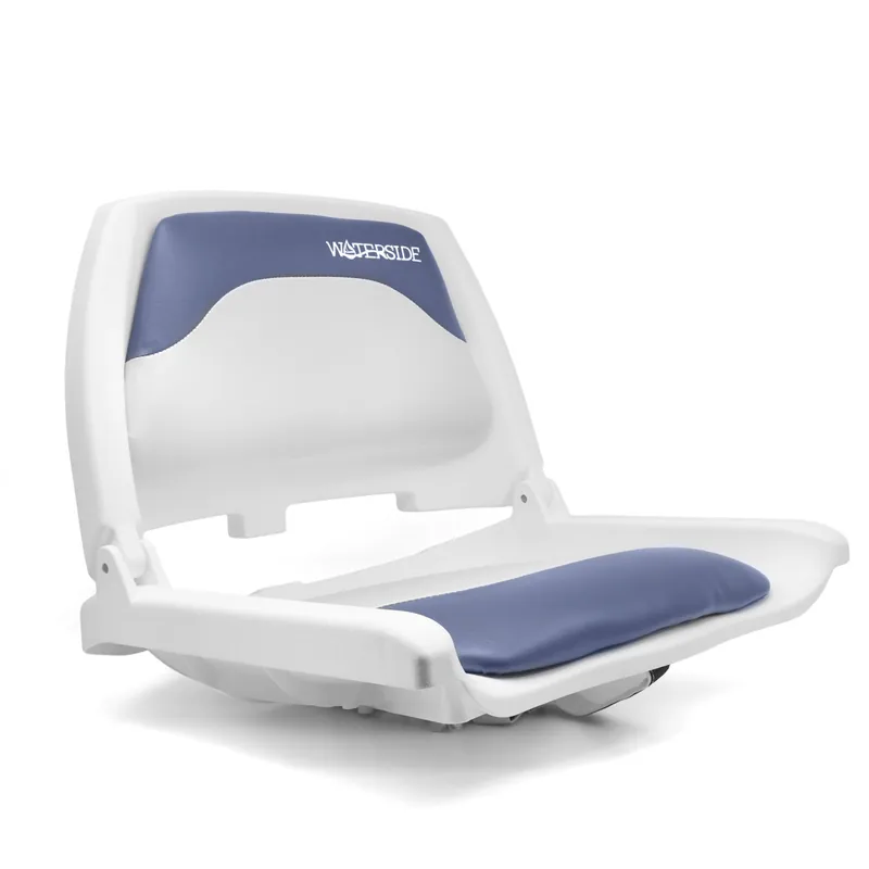 Waterside Captain Deluxe Allwetter Bootssitz mit Polster(Boat Seat) Farbe: weiß/blau