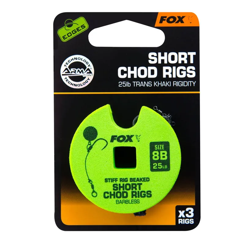 Fox Edges Stiff Short Chod Rig (Barbless) - Pop-Up Rig Größe: Gr.8