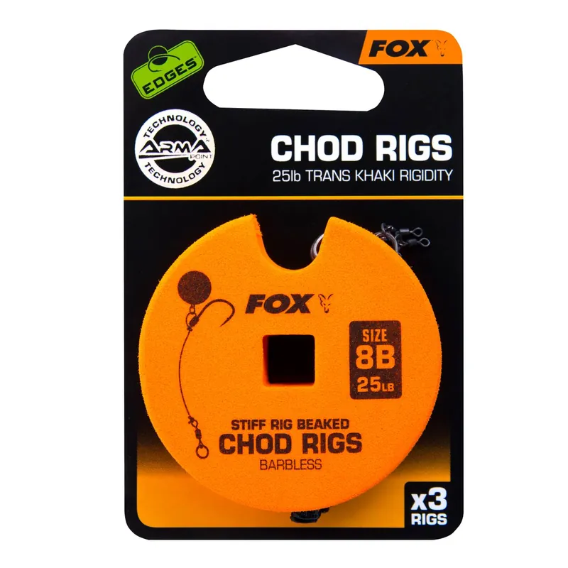 Fox Edges Stiff Chod Rig Standard (Barbless) - Pop-Up Rig Größe: Gr.8