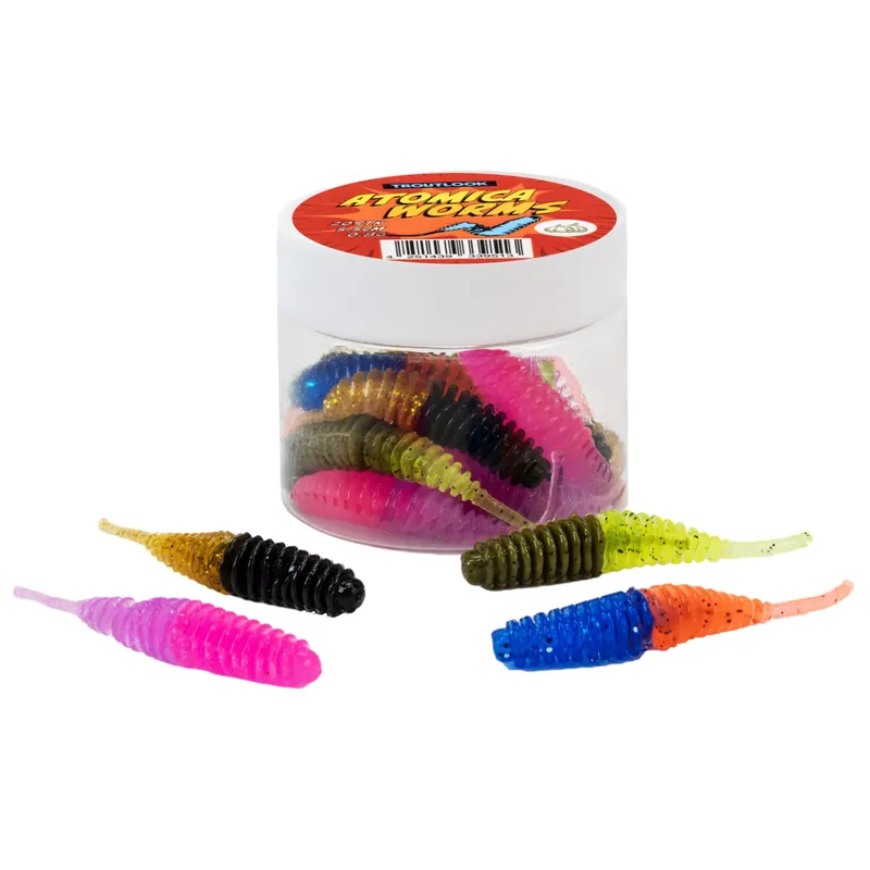 Troutlook Atomica Worms - Forellen-Gummi Sorte: Garlic Flavour