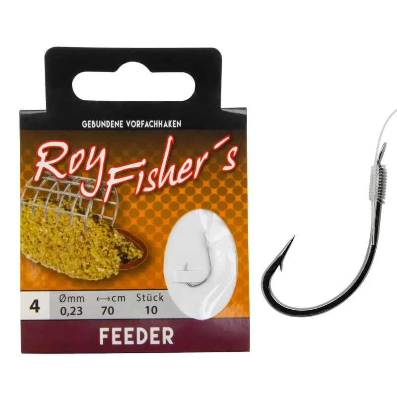 Roy Fishers Gebundene Vorfachhaken Feeder Größe: 4