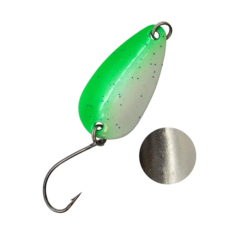 Troutlook Forellen Spoon Extasy Farbe: White-Green-Silver-Glitter UV