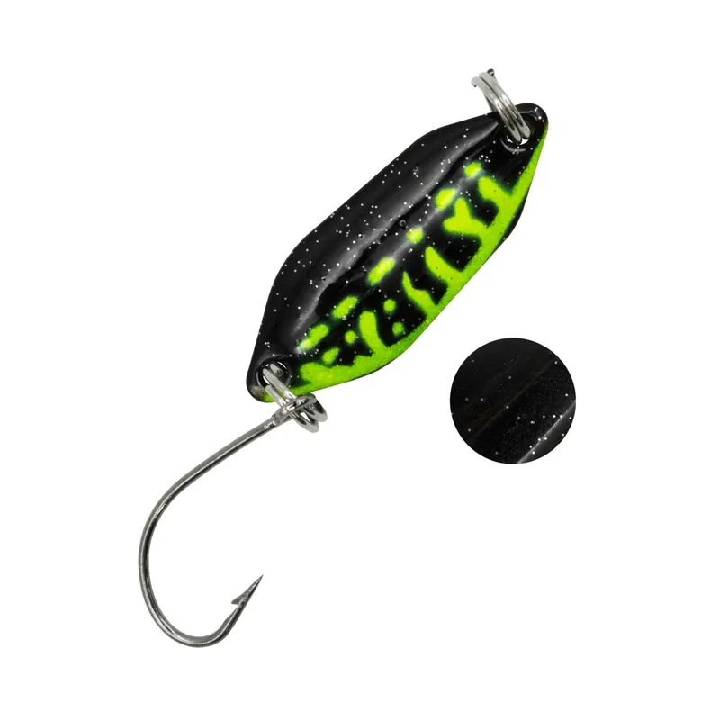 Troutlook Forellen Spoon Clash Farbe: Black-Green-Glitter UV