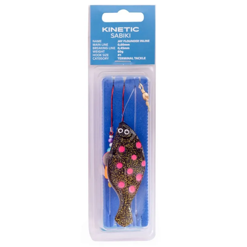 Kinetic Inline Jay Flunder-Vorfach - Meeres Vorfach Farbe: Black/red Dots | Gewicht: 60g