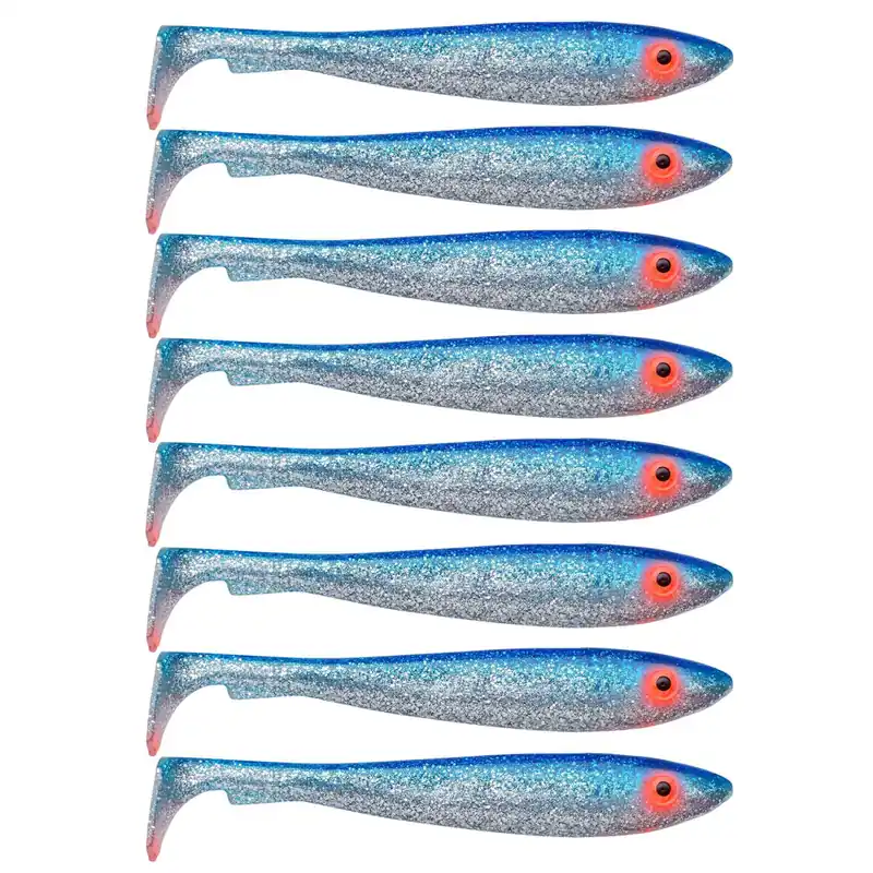 Svartzonker Sweden McRubber Shad - Gummifische Farbe: Blue Silver Glitter