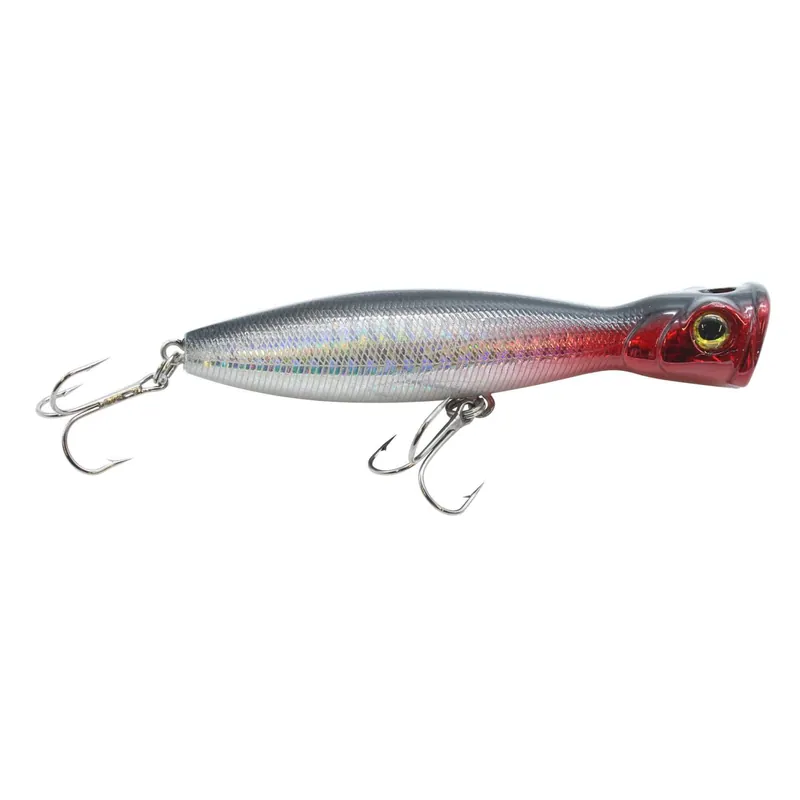 Viper Pro Scary Popp 10,00cm Silver Red Head - Towater Popper Farbe: Chrome Blue
