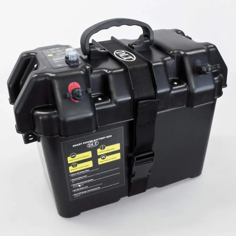 DLT Batterie Powerbox mit Batteriestandsanzeige und USB Ladeanschluß
