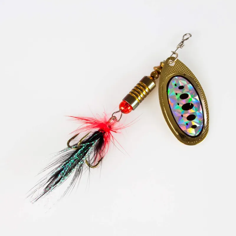 Fishdream Klassischer Spinner Heavy mit Feder Farbe: gold/silber | Gewicht: 9g