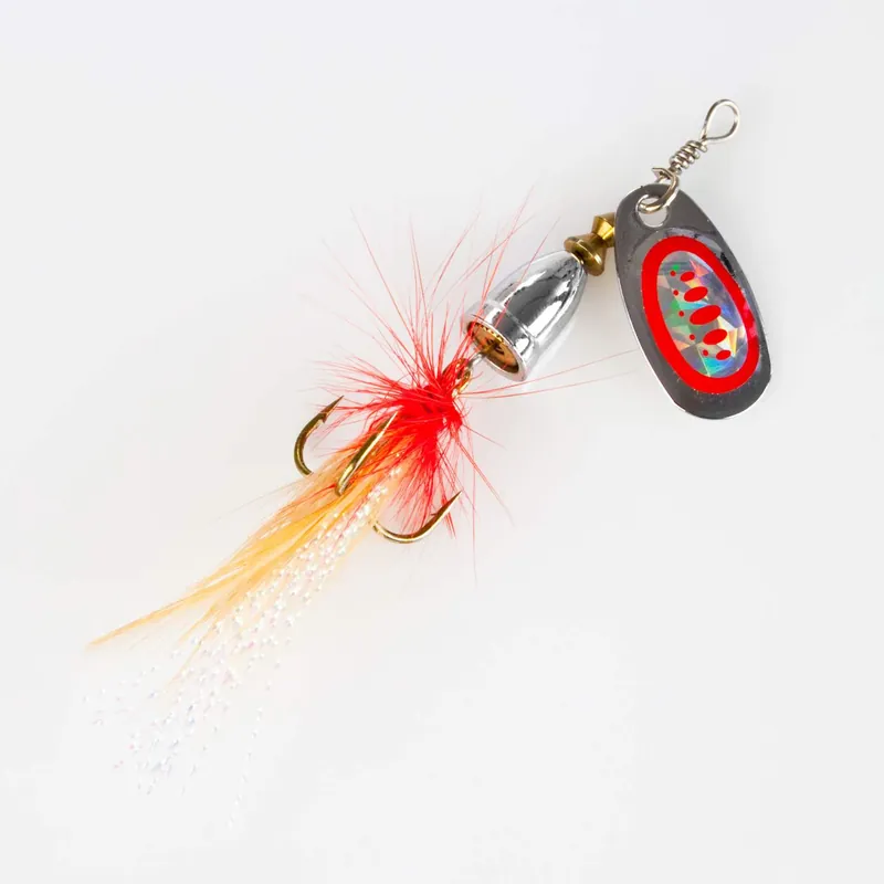 Fishdream Klassischer Spinner mit Feder Farbe: silber/rot | Gewicht: 5g