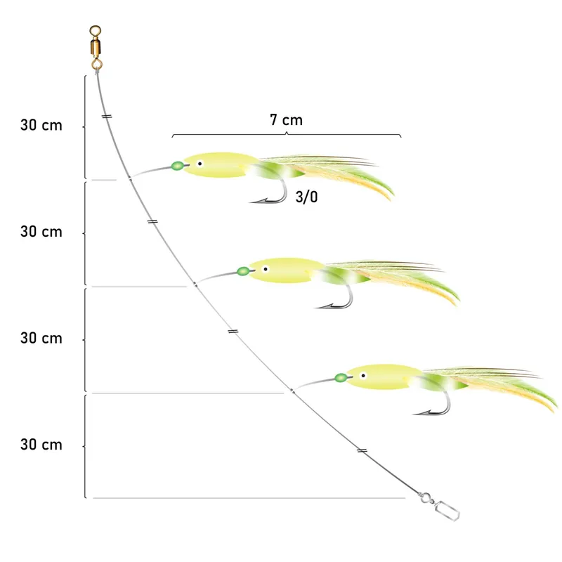 Team Deep Sea Baby Fisch leuchtend gelb Makrelenvorfach