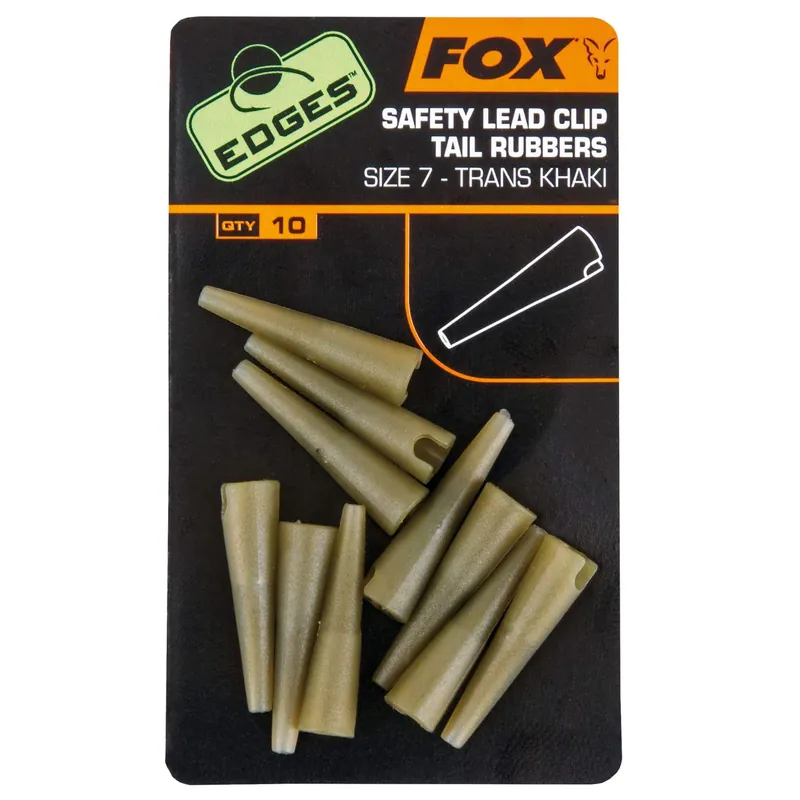 Fox Edges Lead Clip Tail Rubbers Trans Khaki Gr. 7