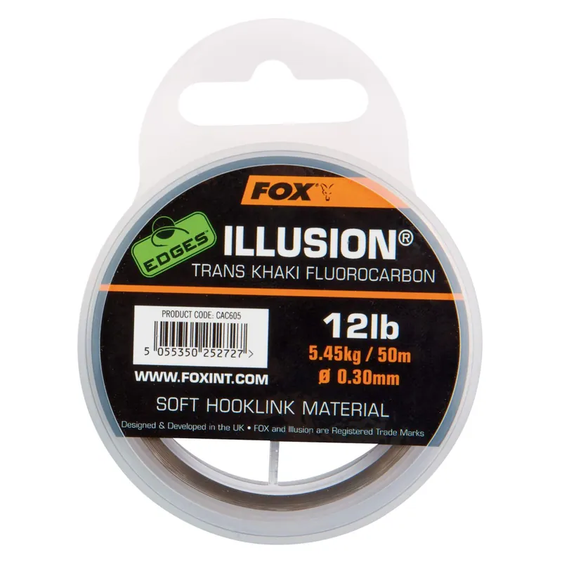 Fox Edges Illusion Soft Hooklink 12lb khaki Tragkraft: 12lb