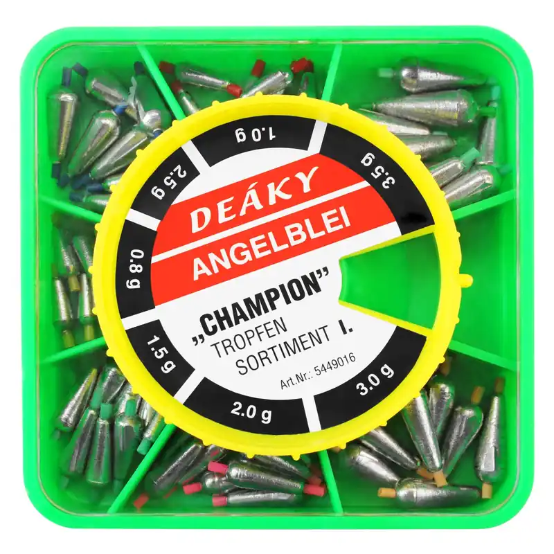 Fishdream Tropfenblei Sortiment Champion I 56 Stück 0,8-3,5g