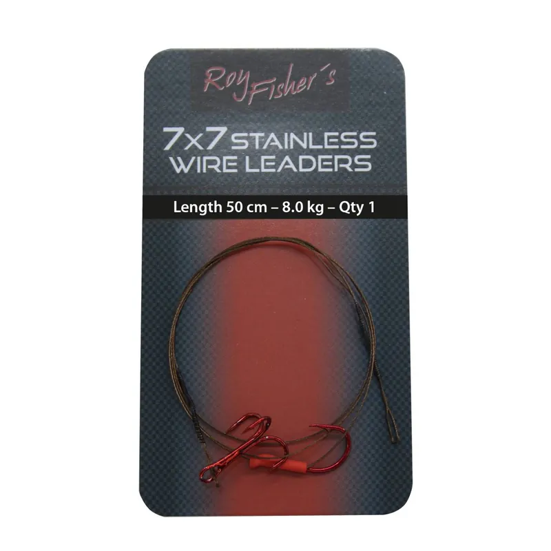 Roy Fishers 7x7 Stahlseide Deadbait Rig 50cm 5Kg mit Einzelhaken Gr. 4 Drilling Gr. 8 Größe: 4 + 6