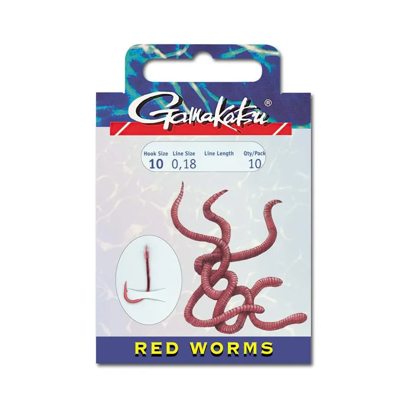 Gamakatsu Gebundene Haken BKD-5260R Rotwurm Größe: 6