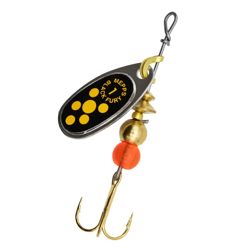 Mepps Black Fury Spinner silber/gelb #1 Farbe: silber/schwarz/gelb | Größe: 1