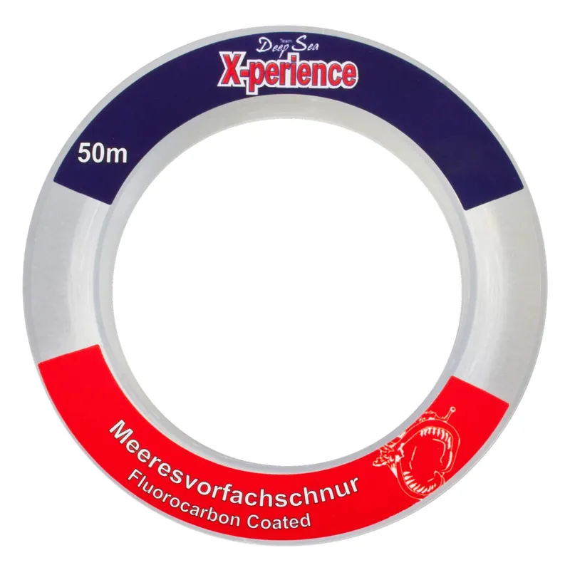 Team Deep Sea X-Perience Fluocarbon 50m - Coated Meeresvorfachschnur Durchmesser: 0,60mm