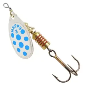 Spinner Mepps Comet Decoree - farbe silber / blaue punkte