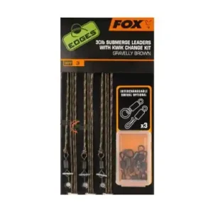 FOX Edges Submerge Leaders With Kwik Change Kit - Gravelly Brown CAC581
