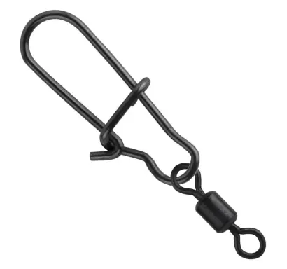 Wirbel mit Karabiner SPRO Matt Black Easy Snap + Rolling Swivel