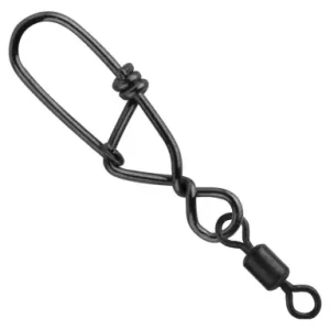 Wirbel mit Karabiner SPRO Matt Black Snagless Snap + Rolling Swivel