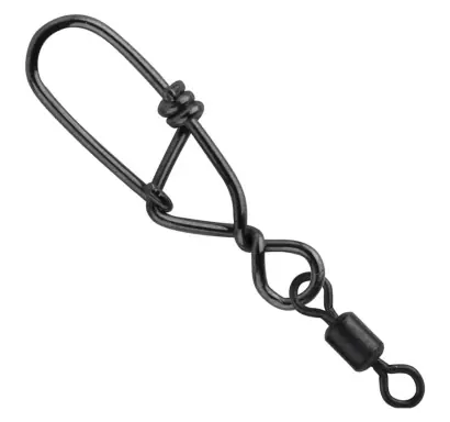 Wirbel mit Karabiner SPRO Matt Black Snagless Snap + Rolling Swivel