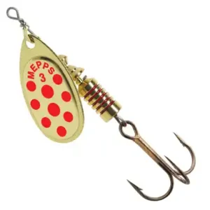 Spinner Mepps Comet Decoree - farbe gold / rot punkte