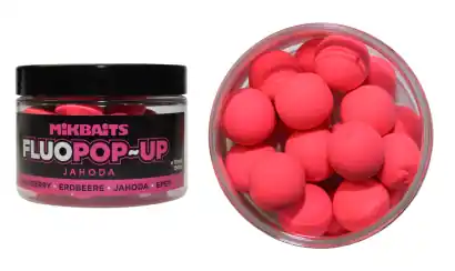 Boilies Mikbaits Fluo Pop-Up - Erdbeere - 18 mm