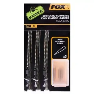 FOX Edges 40 lb Camo Submerge Kwik Change Leaders - Fleck camo CAC710