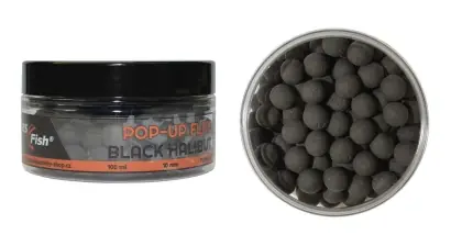 Boilies RS Fish PoP-Up 10 mm - Schwarzer Heilbutt