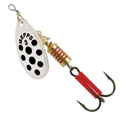Spinner Mepps Aglia Decoree - farbe silber / schwarz punkte