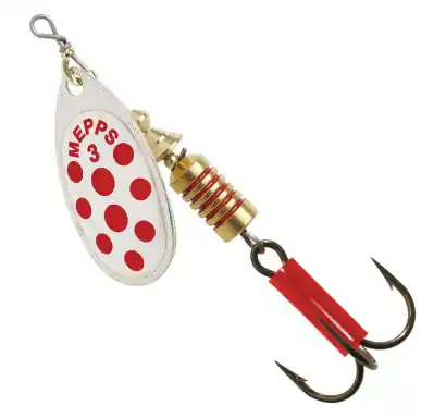 Spinner Mepps Aglia Decoree - farbe silber / rot punkte