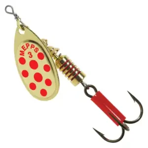 Spinner Mepps Aglia Decoree - farbe gold / rot punkte