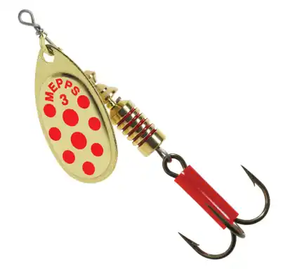 Spinner Mepps Aglia Decoree - farbe gold / rot punkte