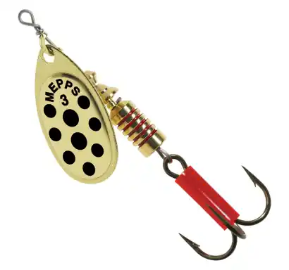 Spinner Mepps Aglia Decoree - farbe gold / schwarz punkte