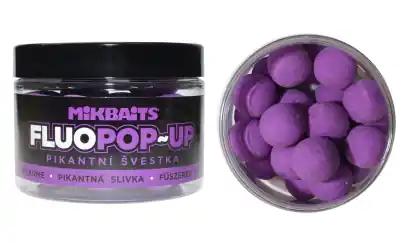 Boilies Mikbaits Fluo Pop-Up - Würzige Pflaume - 18 mm