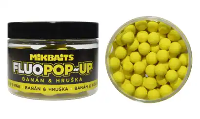 Boilies Mikbaits Mikbaits Fluo Pop-Up - Banane & Birne - 10 mm